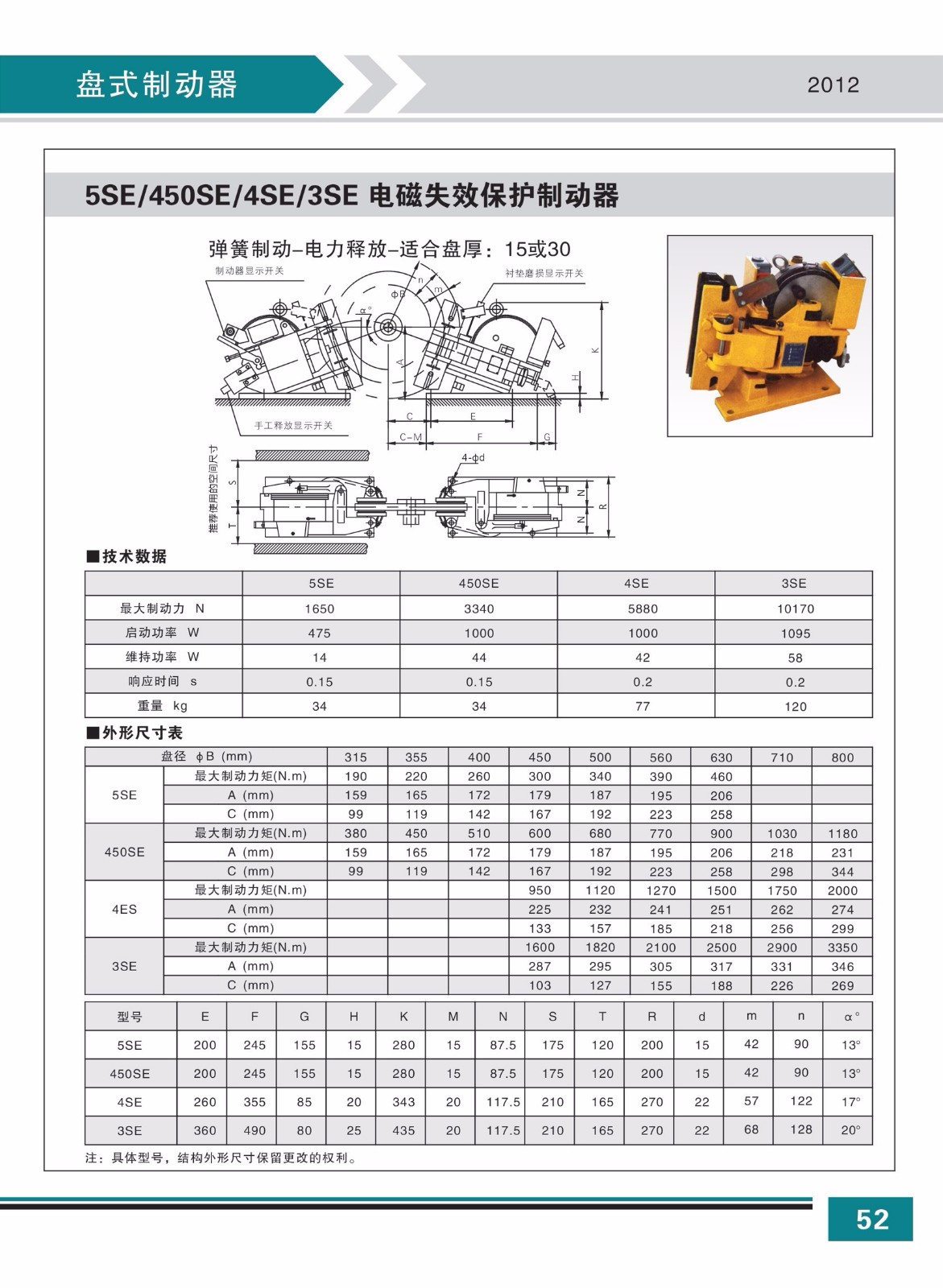 5SE 450SE 4SE 3SE電磁失效保護制動(dòng)器